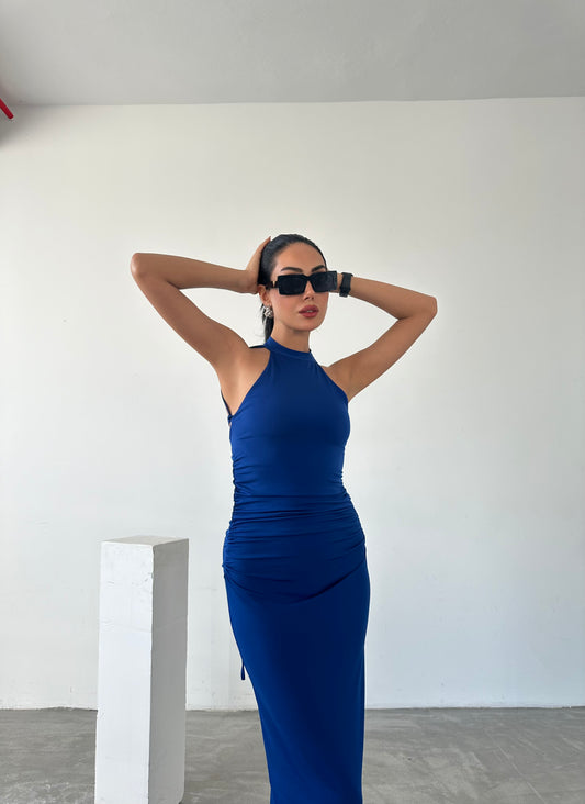 Robe Sandy Froncée À Encolure Licou